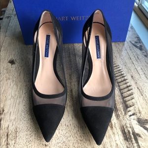Stuart Weitzman 9.5 Monroe Suede and Mesh